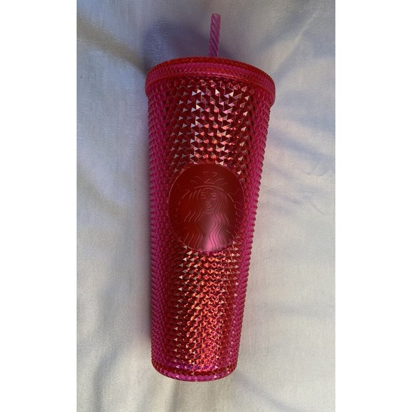 NEW STARBUCKS Hot Pink Studded Cold Cup Starbucks 2019 Holiday Pink Tumbler NEW